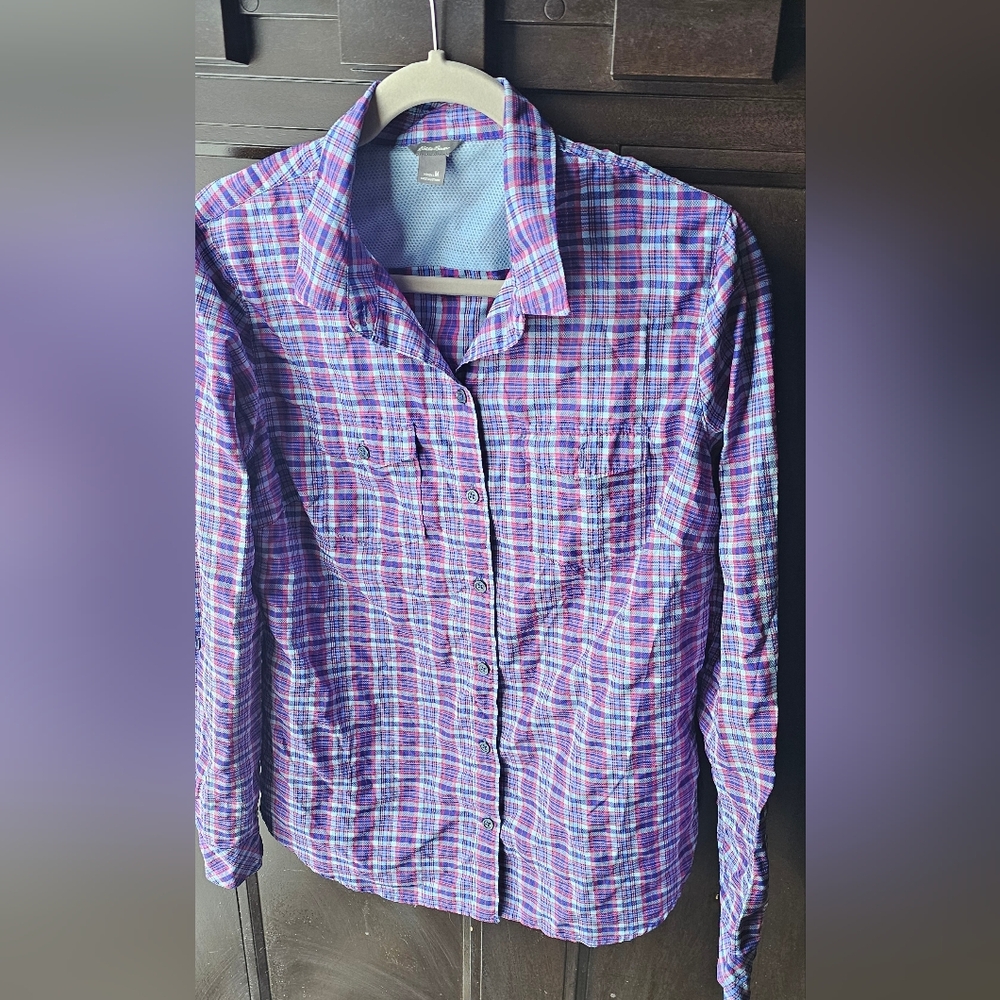 Eddie Bauer Women's Plaid Button-Up Shirt